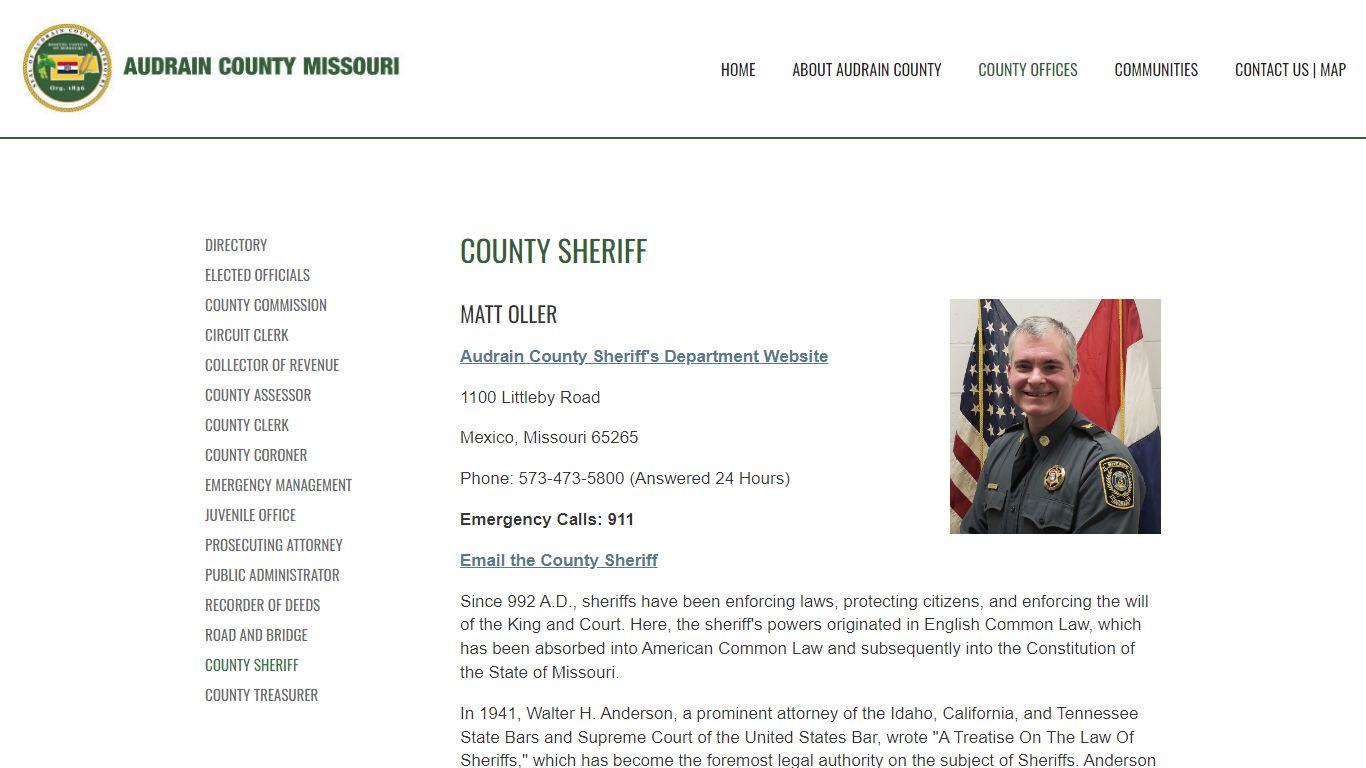 County Sheriff - Audrain County Missouri