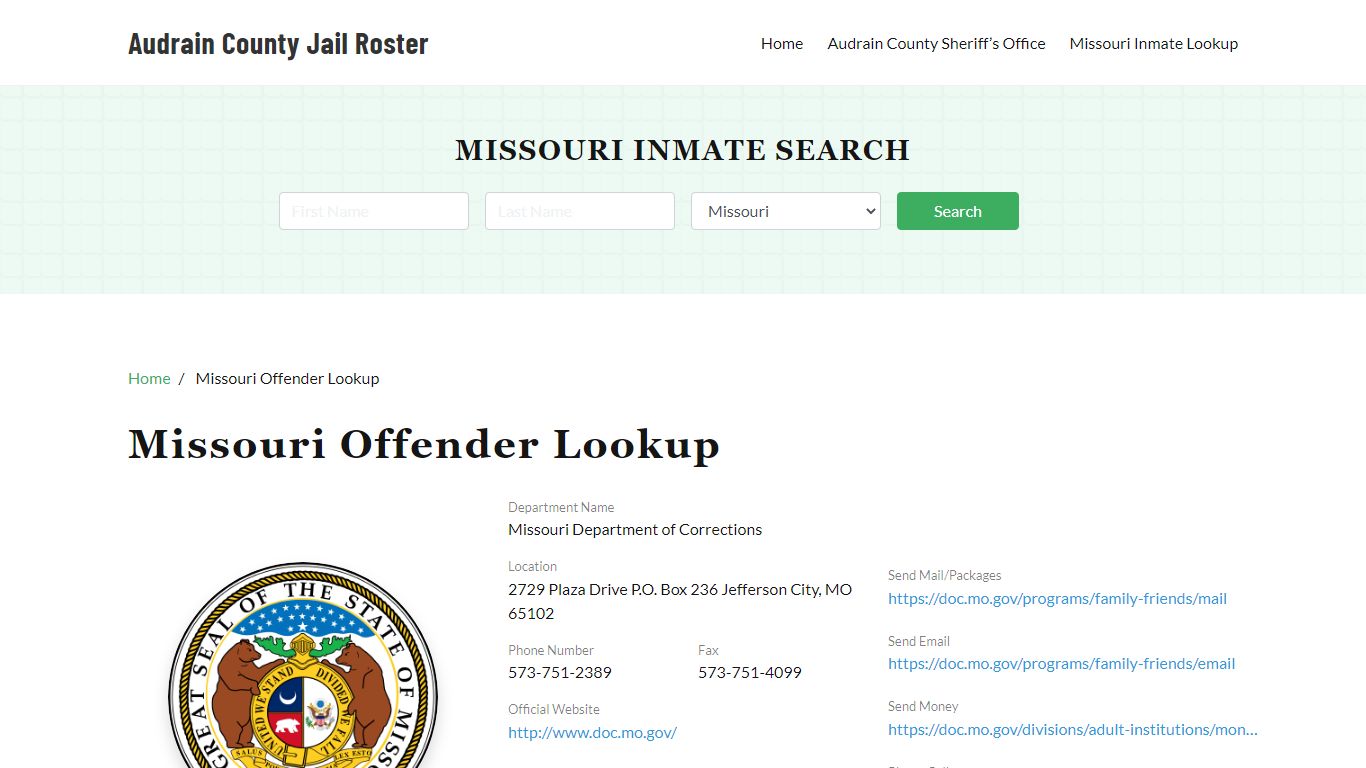 Missouri Inmate Search, Jail Rosters - Audrain County Jail